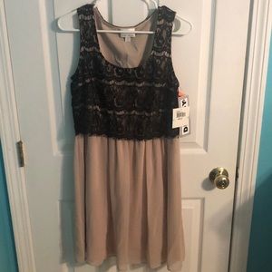 Donna Morgan nude/black laced dress